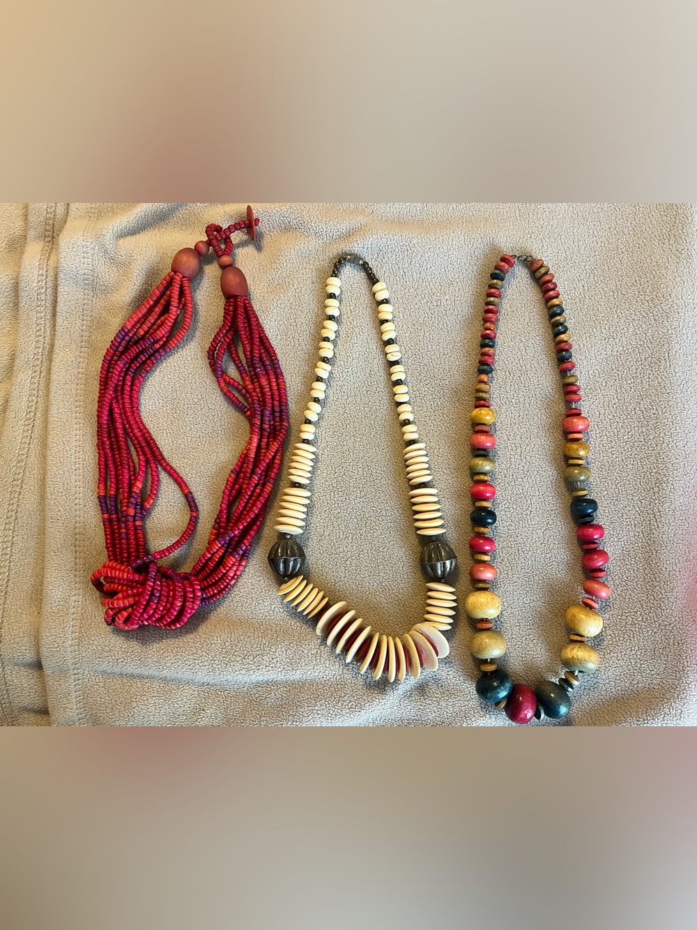Vintage 90s Handcrafted Beaded Statement Necklace Bundle